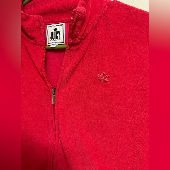 Juicy Couture- Women’s Terry Cloth Zip Up Jacket - Pink/Red - Size L - Picture 3 of 6